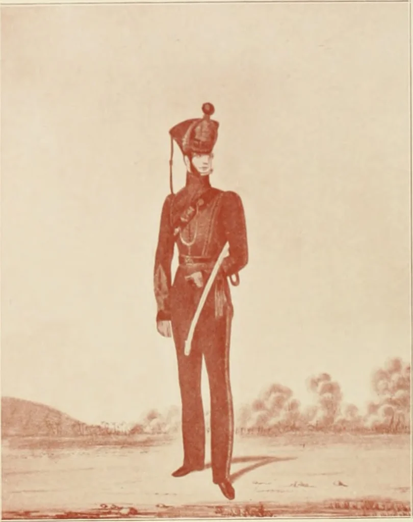 An illustration from British military prints, 1909, leaf 147