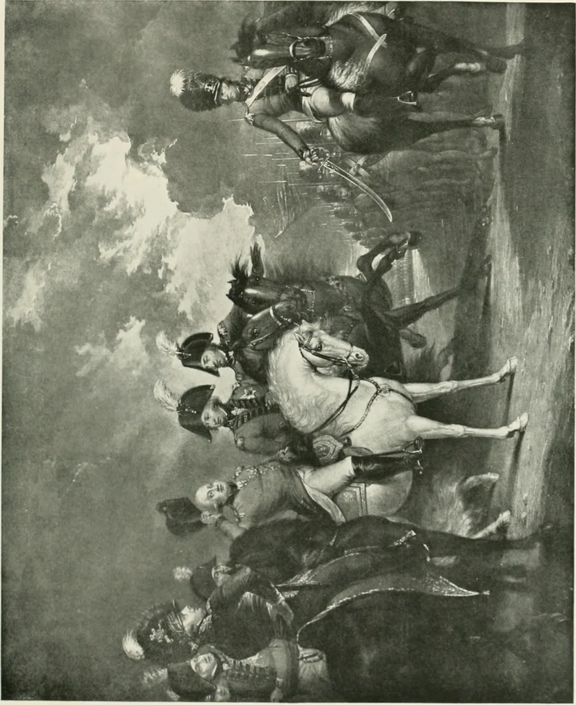 An illustration from British military prints, 1909, leaf 156