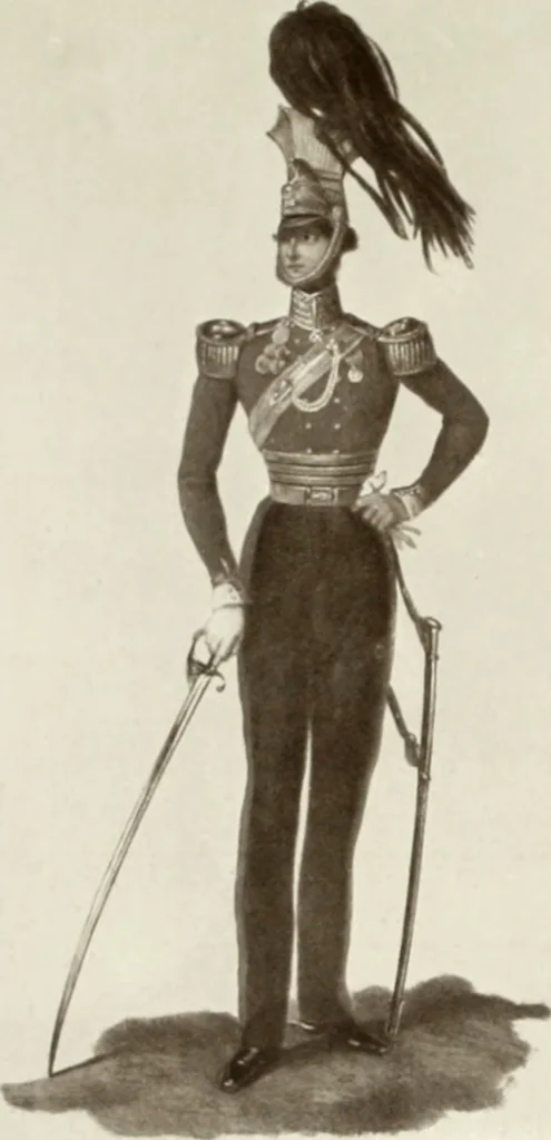 An illustration from British military prints, 1909, leaf 158