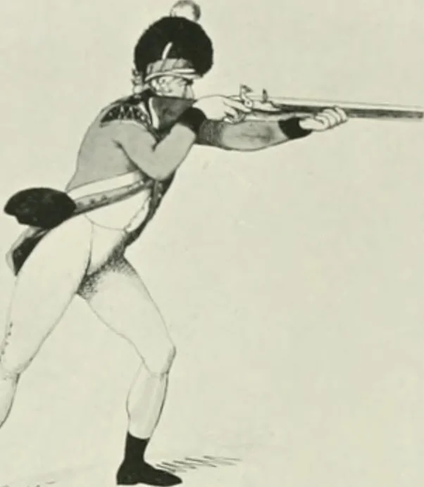 An illustration from British military prints, 1909, leaf 159