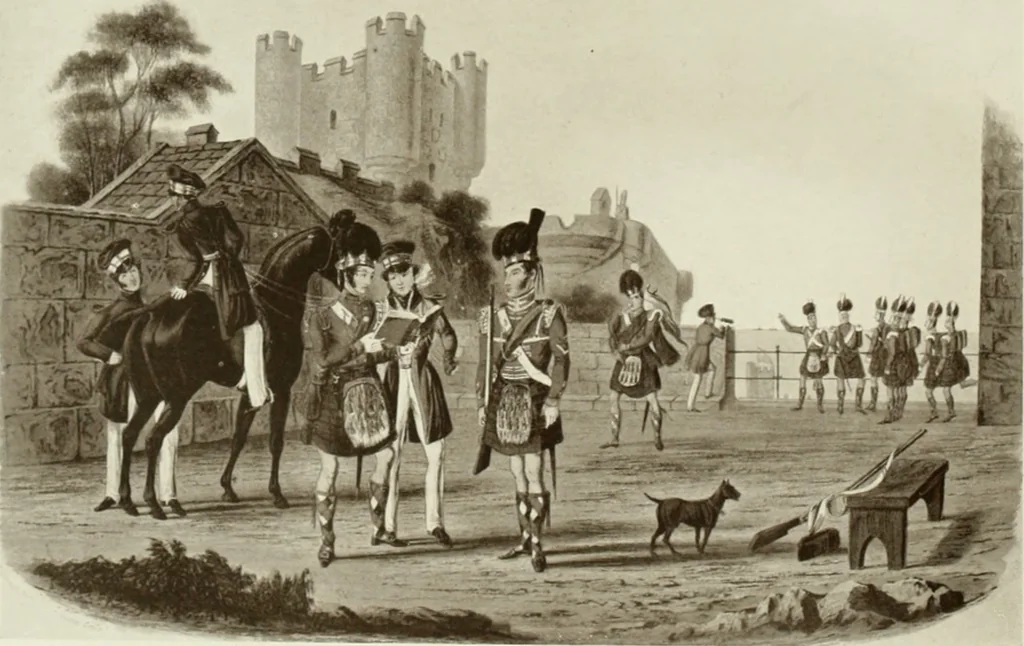 An illustration from British military prints, 1909, leaf 163