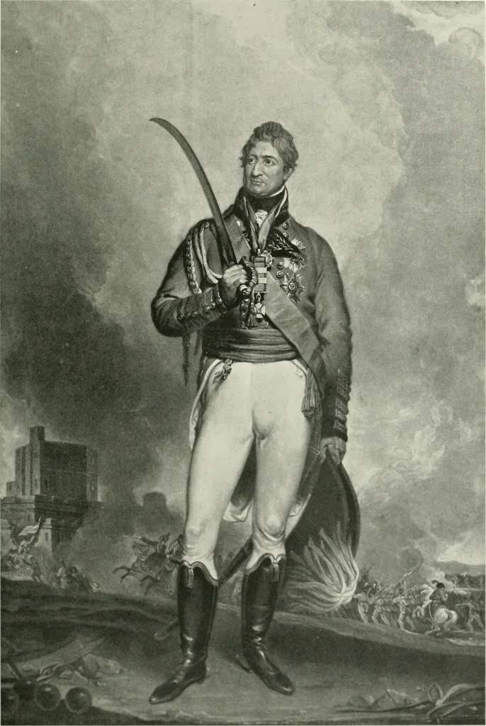 An illustration from British military prints, 1909, leaf 166