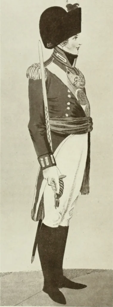 An illustration from British military prints, 1909, leaf 173