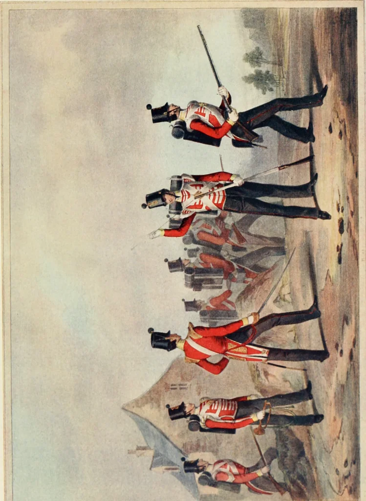 An illustration from British military prints, 1909, leaf 176