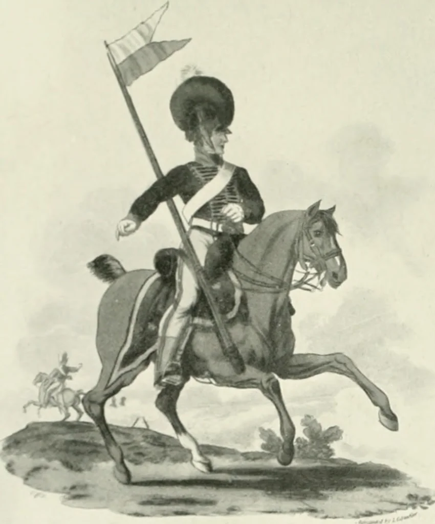 An illustration from British military prints, 1909, leaf 182