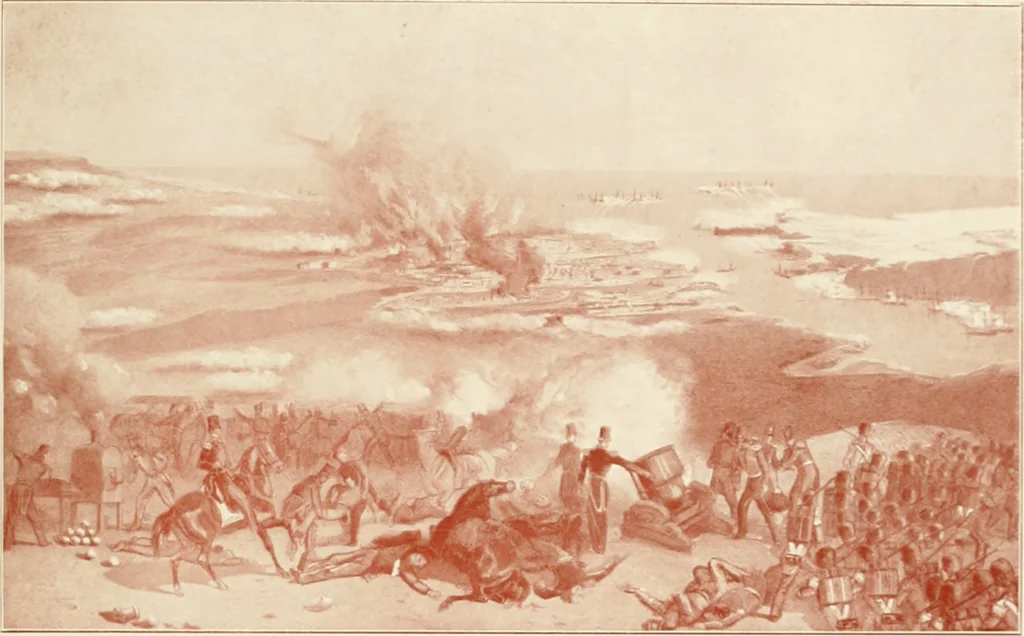 An illustration from British military prints, 1909, leaf 186
