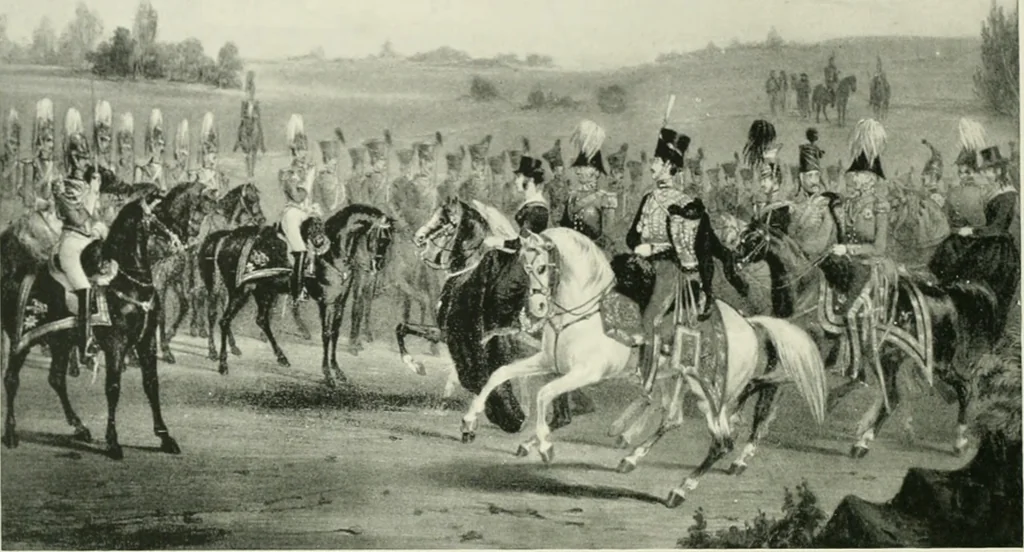 An illustration from British military prints, 1909, leaf 187