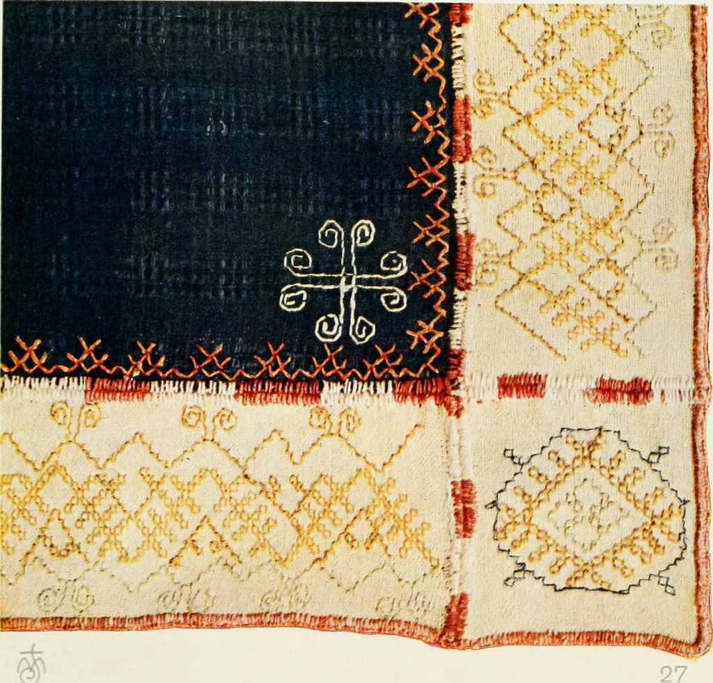 An illustration from Broderies des paysannes de Smolensk; Exécutées sous la direction de la Princesse Marie Ténichev, 1900, leaf 64