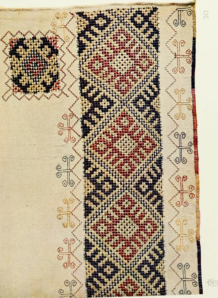 An illustration from Broderies des paysannes de Smolensk; Exécutées sous la direction de la Princesse Marie Ténichev, 1900, leaf 70