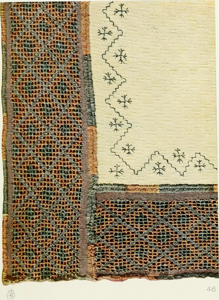 An illustration from Broderies des paysannes de Smolensk; Exécutées sous la direction de la Princesse Marie Ténichev, 1900, leaf 96