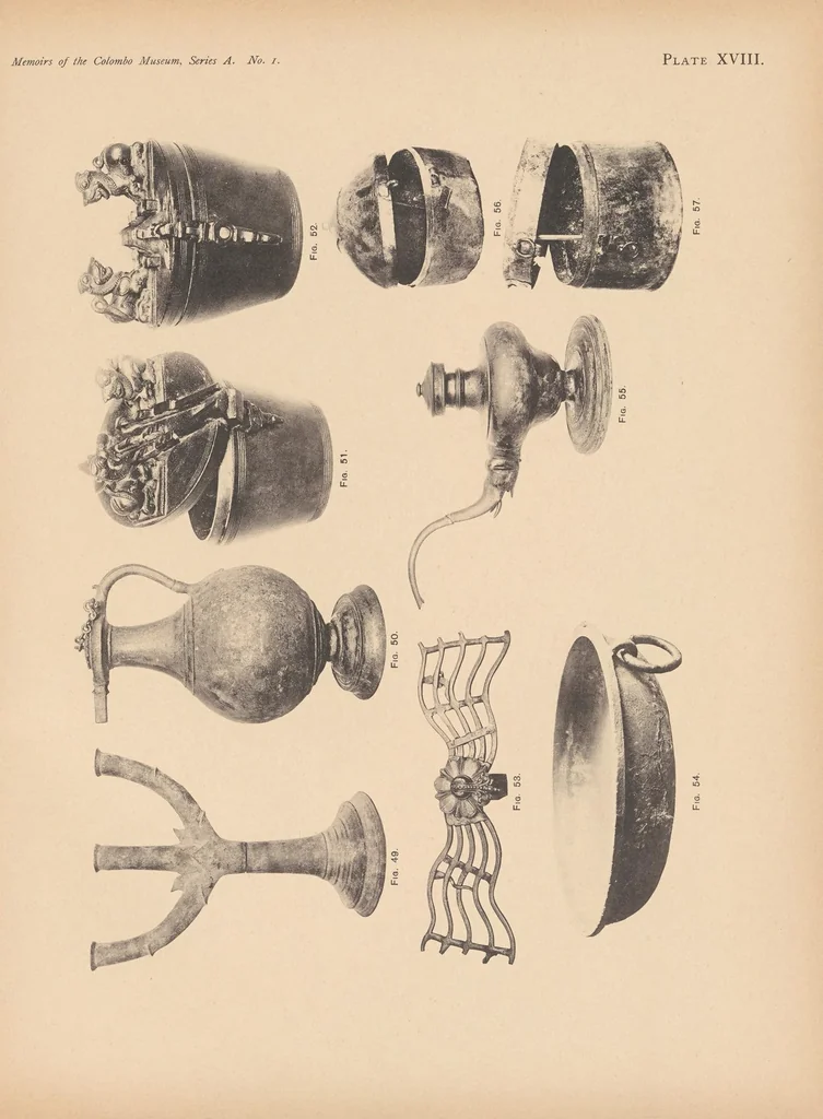An illustration from Bronzes from Ceylon, chiefly in the Colombo Museum, 1914, leaf 111