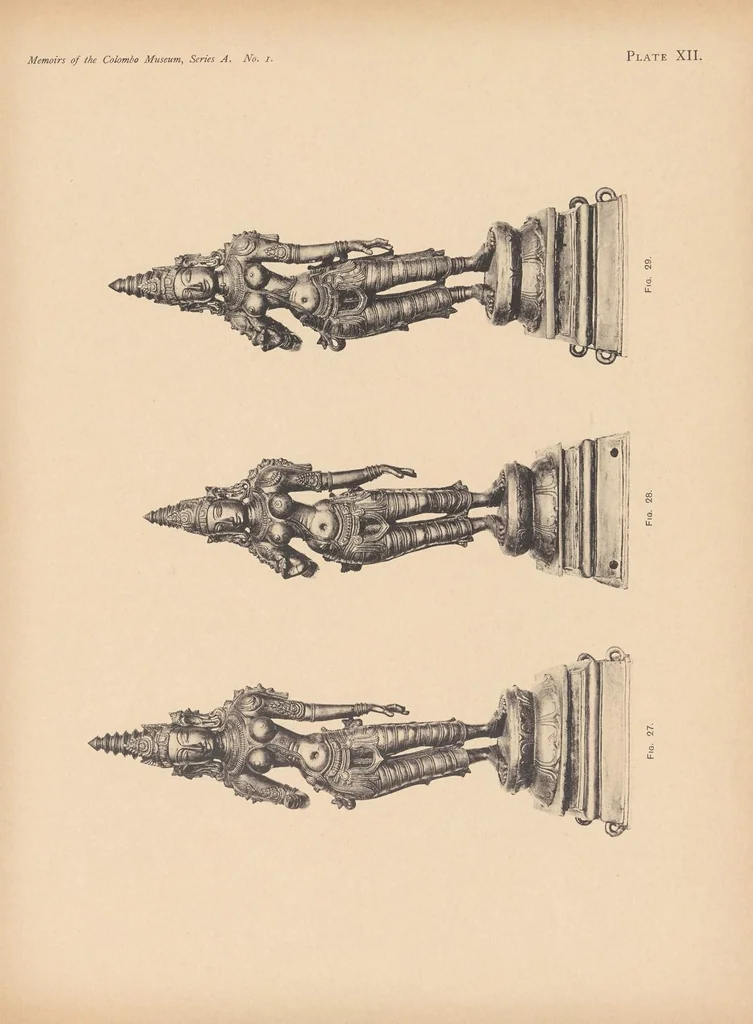 An illustration from Bronzes from Ceylon, chiefly in the Colombo Museum, 1914, leaf 87