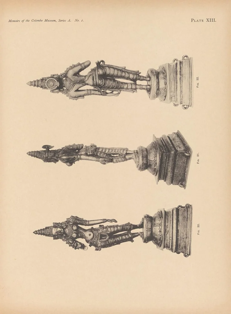 An illustration from Bronzes from Ceylon, chiefly in the Colombo Museum, 1914, leaf 91