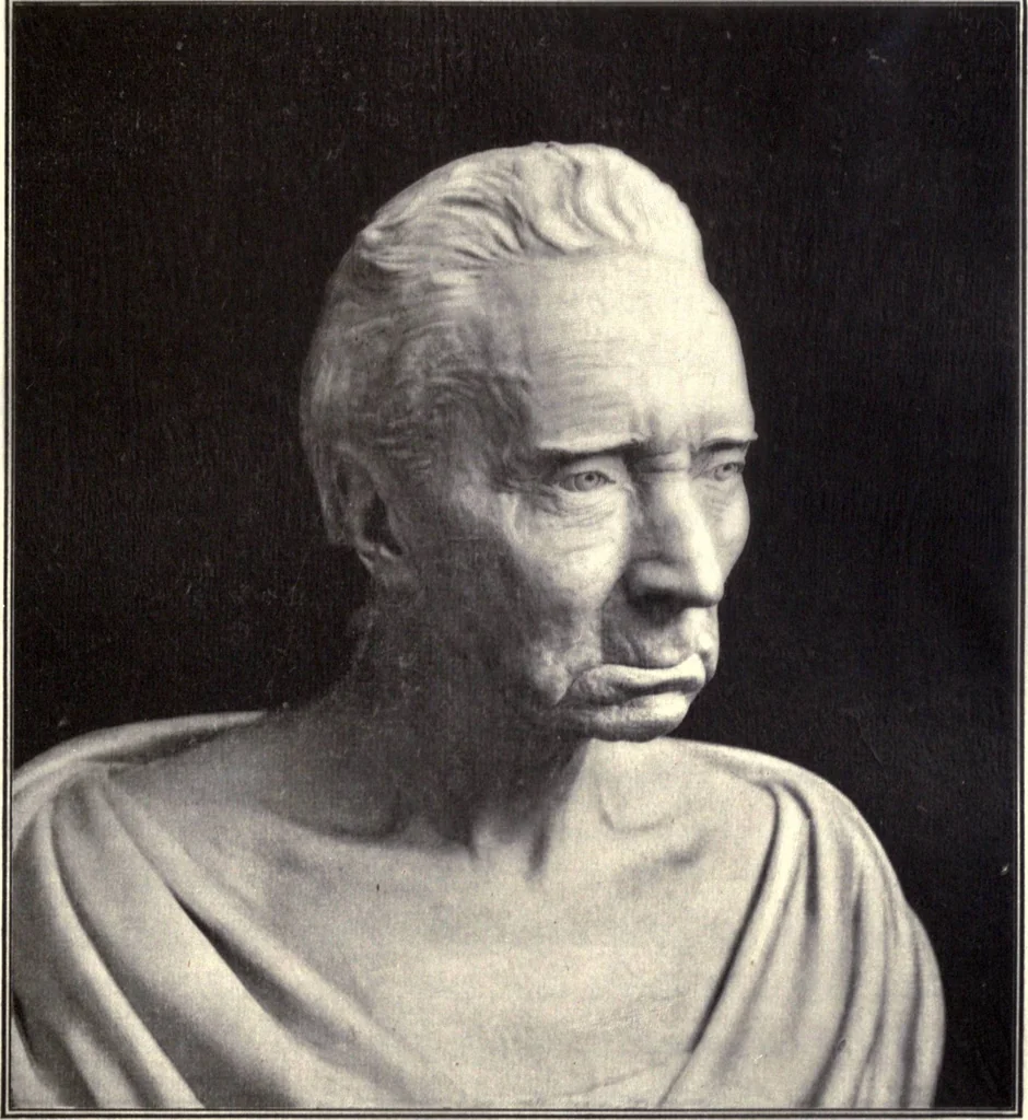 An illustration from Browere's life masks of great Americans, 1899, leaf 128
