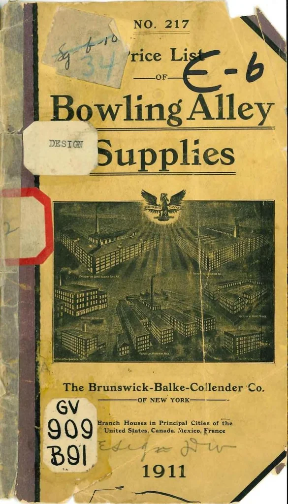 An illustration from Brunswick Bowling Supplies 1911, 1911, leaf 0