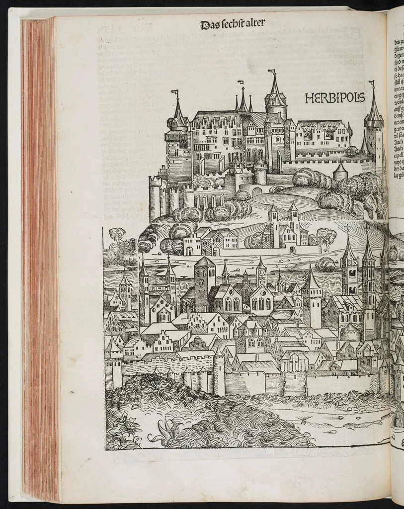 An illustration from Register des Buchs der Croniken vnd Geschichten : mit Figure[n] vnd Pildnüssen von Anbegi[n]n der Welt bis auf dise v[n]nsere Zeit, leaf 339