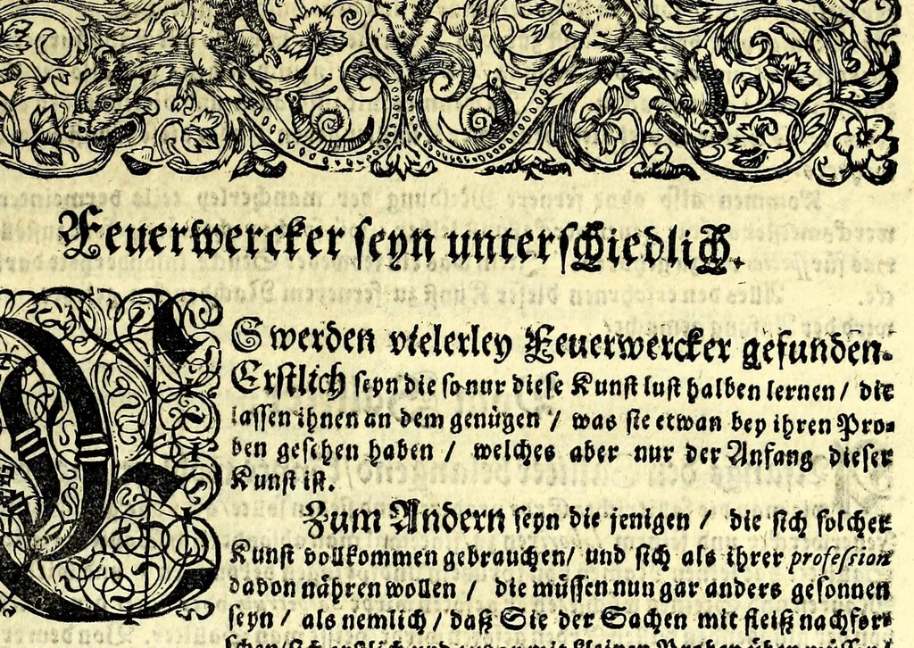 An illustration from Büchsenmeister-Discurs : eine neuerfundene Kugel-Taffel, Abtheilung der Stuc̈ke, Laveten und Visir-Stäbe : sambt einem wohlbestellten Feuerwercks-Laboratorio, zu Schimpf und Ernst, vielerley neuerfundenen Wasser- und Böllerkugeln : Abtheilungen der Böller, sambt ihren Laveten, Quadranten und Racheten-Stöcken : nebst etlich funfzig Kupferplatten und einem aussführlichen Register zu Ende dieses Buches beygefüget, 1662, leaf 91