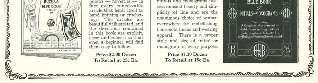 An illustration from Bucilla Art Needlework Trimmings 1929, 1929, leaf 13