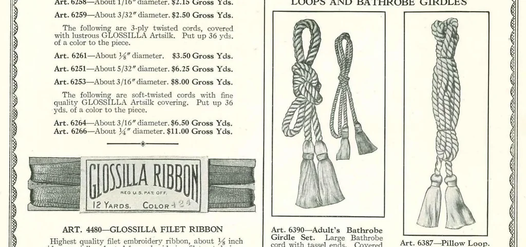 An illustration from Bucilla Art Needlework Trimmings 1929, 1929, leaf 4