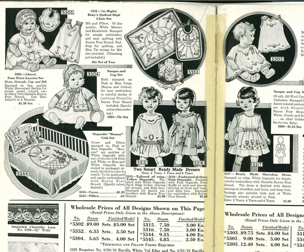 An illustration from Bucilla Embroidery Packages Spring 1930, 1930, leaf 3