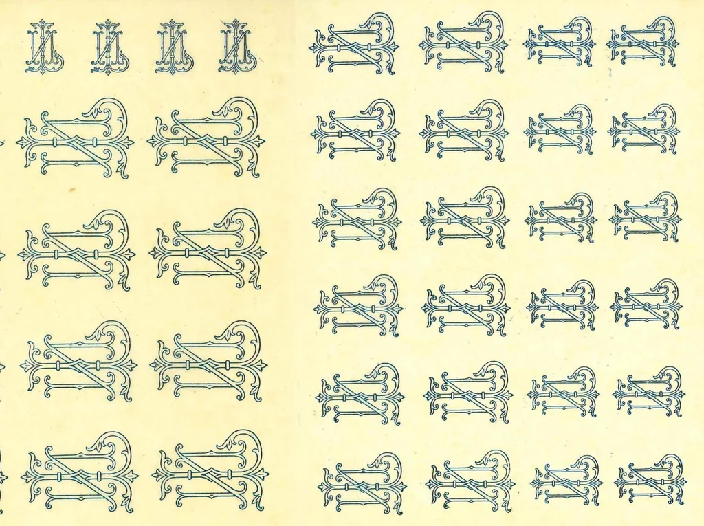 An illustration from Bucilla Monograms 1917, 1917, leaf 5