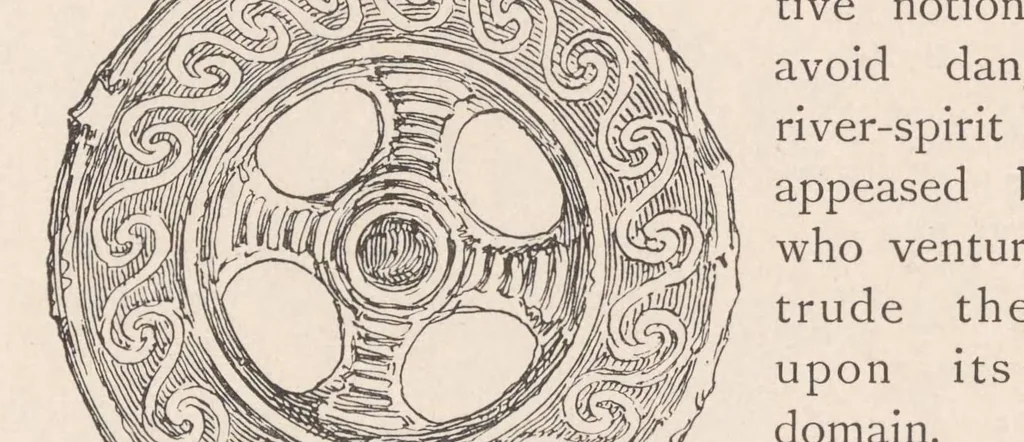 An illustration from The Buddhist praying-wheel : a collection of material bearing upon the symbolism of the wheel and circular movements in custom and religious ritual, 1896, leaf 250