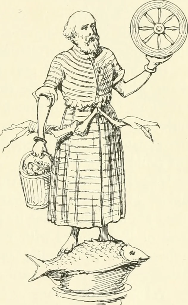 An illustration from The Buddhist praying-wheel : a collection of material bearing upon the symbolism of the wheel and circular movements in custom and religious ritual, 1896, leaf 252