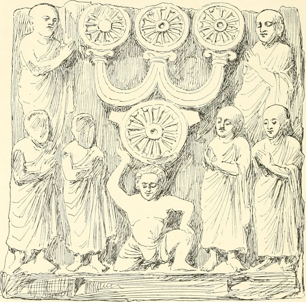An illustration from The Buddhist praying-wheel : a collection of material bearing upon the symbolism of the wheel and circular movements in custom and religious ritual, 1896, leaf 277