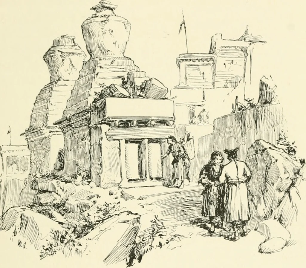 An illustration from The Buddhist praying-wheel : a collection of material bearing upon the symbolism of the wheel and circular movements in custom and religious ritual, 1896, leaf 28