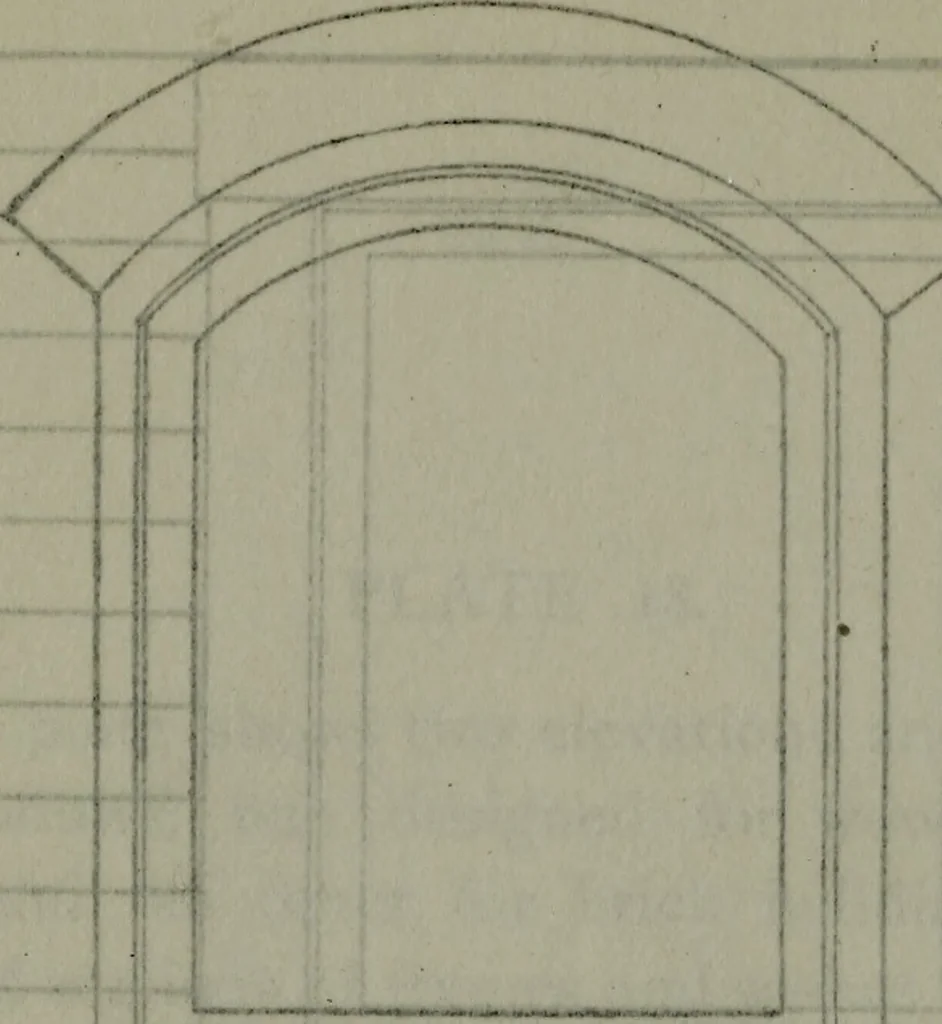 An illustration from Builder's architectural drawing self-taught : containing descriptions of drawing instruments and accessories, with rules for using them, and hints as to their care and management ..., 1903, leaf 321