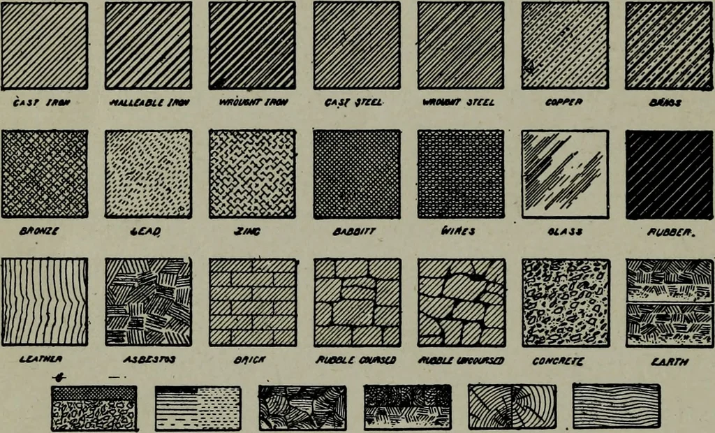 An illustration from Builder's architectural drawing self-taught : containing descriptions of drawing instruments and accessories, with rules for using them, and hints as to their care and management ..., 1903, leaf 323