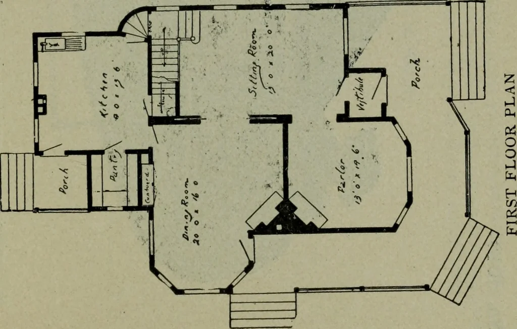 An illustration from Builder's architectural drawing self-taught : containing descriptions of drawing instruments and accessories, with rules for using them, and hints as to their care and management ..., 1903, leaf 334