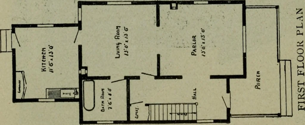 An illustration from Builder's architectural drawing self-taught : containing descriptions of drawing instruments and accessories, with rules for using them, and hints as to their care and management ..., 1903, leaf 338