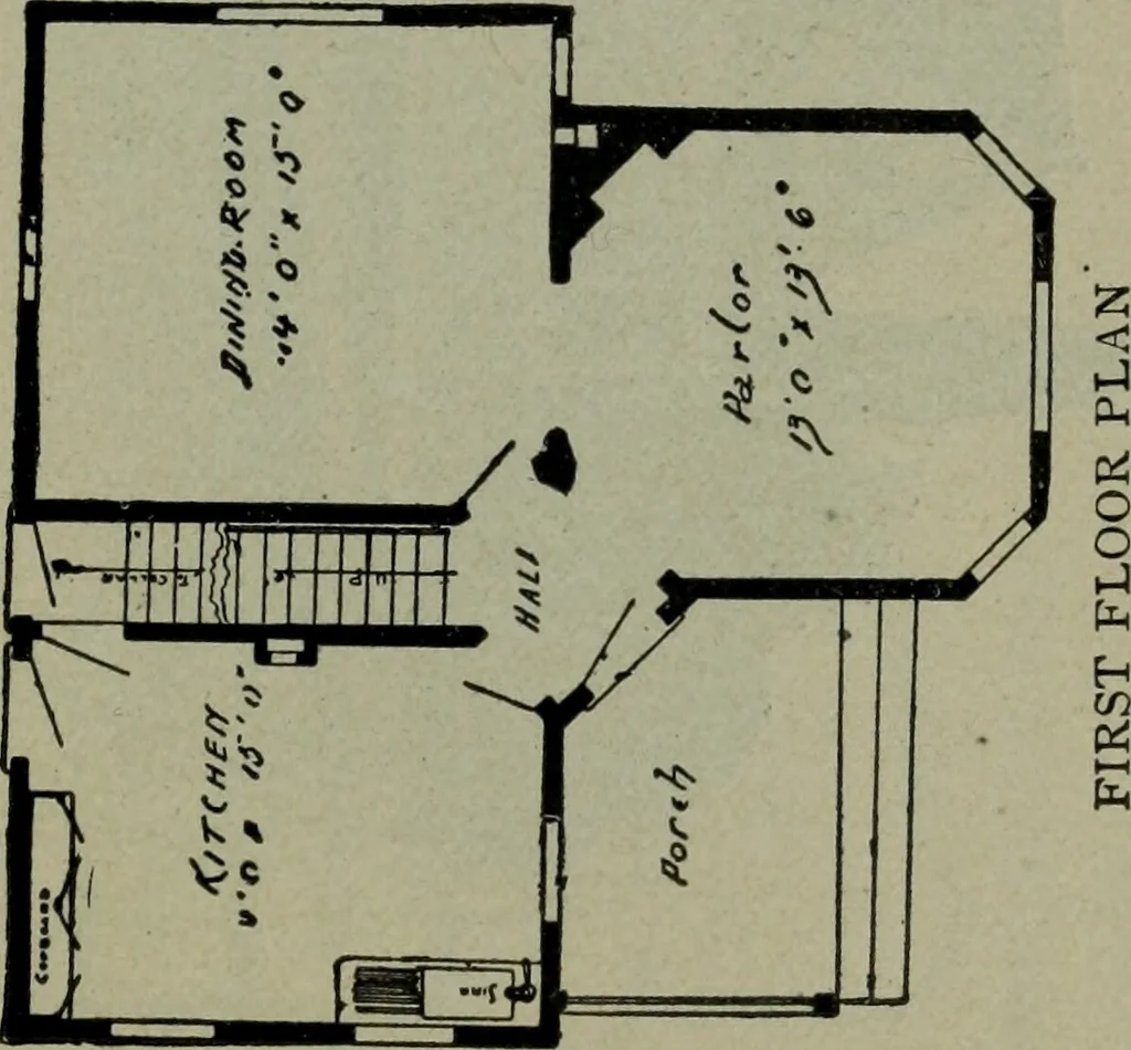 An illustration from Builder's architectural drawing self-taught : containing descriptions of drawing instruments and accessories, with rules for using them, and hints as to their care and management ..., 1903, leaf 340