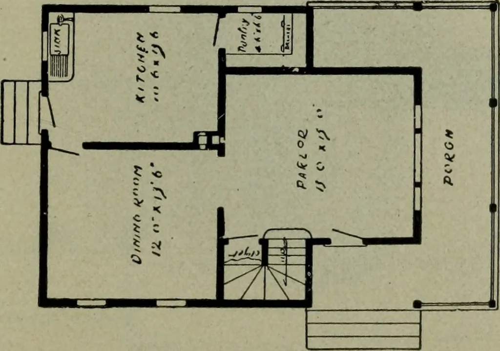 An illustration from Builder's architectural drawing self-taught : containing descriptions of drawing instruments and accessories, with rules for using them, and hints as to their care and management ..., 1903, leaf 344