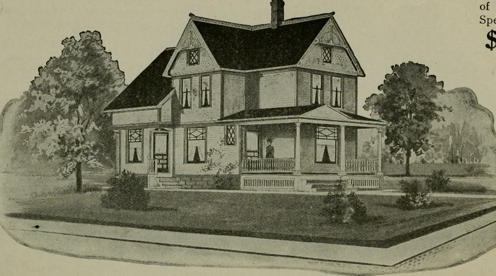 An illustration from Builder's architectural drawing self-taught : containing descriptions of drawing instruments and accessories, with rules for using them, and hints as to their care and management ..., 1903, leaf 347