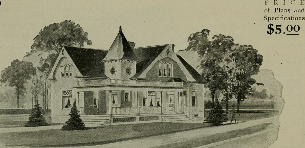 An illustration from Builder's architectural drawing self-taught : containing descriptions of drawing instruments and accessories, with rules for using them, and hints as to their care and management ..., 1903, leaf 361