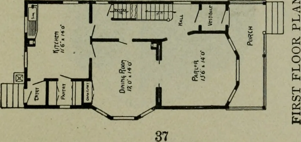 An illustration from Builder's architectural drawing self-taught : containing descriptions of drawing instruments and accessories, with rules for using them, and hints as to their care and management ..., 1903, leaf 364