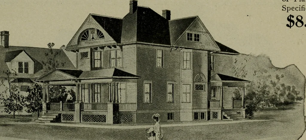 An illustration from Builder's architectural drawing self-taught : containing descriptions of drawing instruments and accessories, with rules for using them, and hints as to their care and management ..., 1903, leaf 373