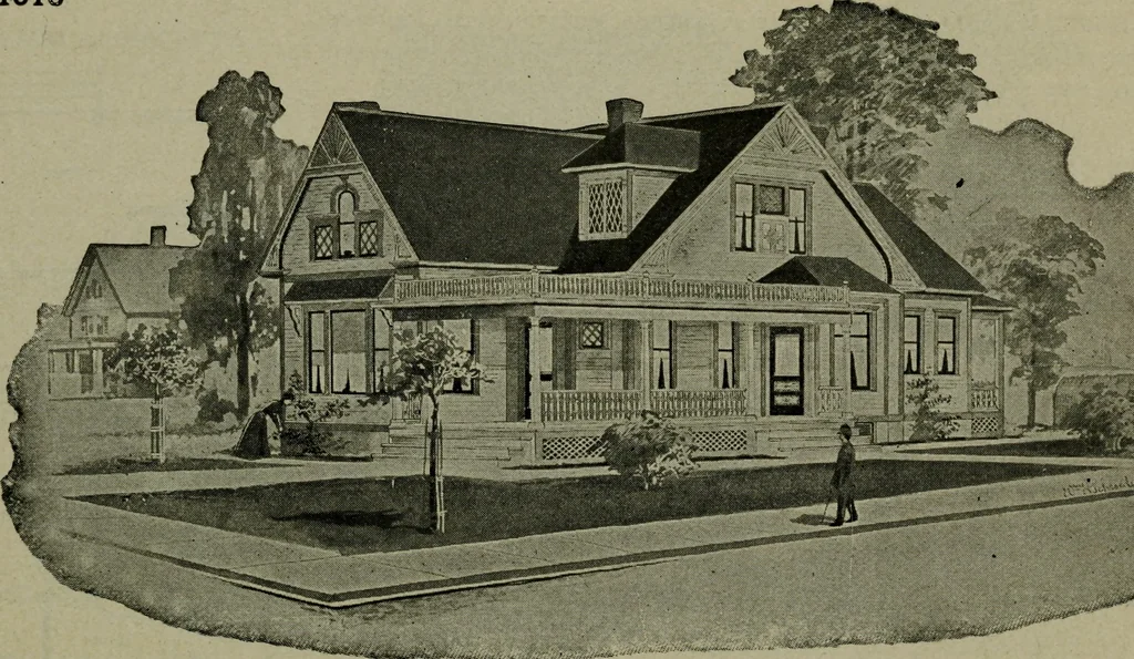 An illustration from Builder's architectural drawing self-taught : containing descriptions of drawing instruments and accessories, with rules for using them, and hints as to their care and management ..., 1903, leaf 377