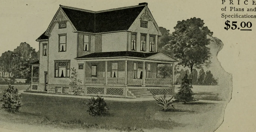 An illustration from Builder's architectural drawing self-taught : containing descriptions of drawing instruments and accessories, with rules for using them, and hints as to their care and management ..., 1903, leaf 379