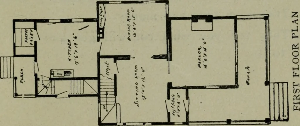 An illustration from Builder's architectural drawing self-taught : containing descriptions of drawing instruments and accessories, with rules for using them, and hints as to their care and management ..., 1903, leaf 380
