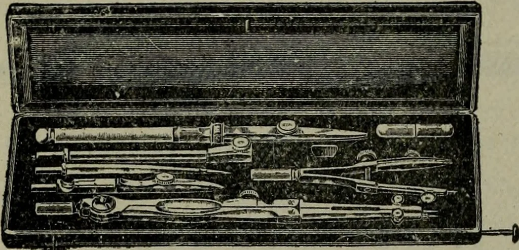 An illustration from Builder's architectural drawing self-taught : containing descriptions of drawing instruments and accessories, with rules for using them, and hints as to their care and management ..., 1903, leaf 383