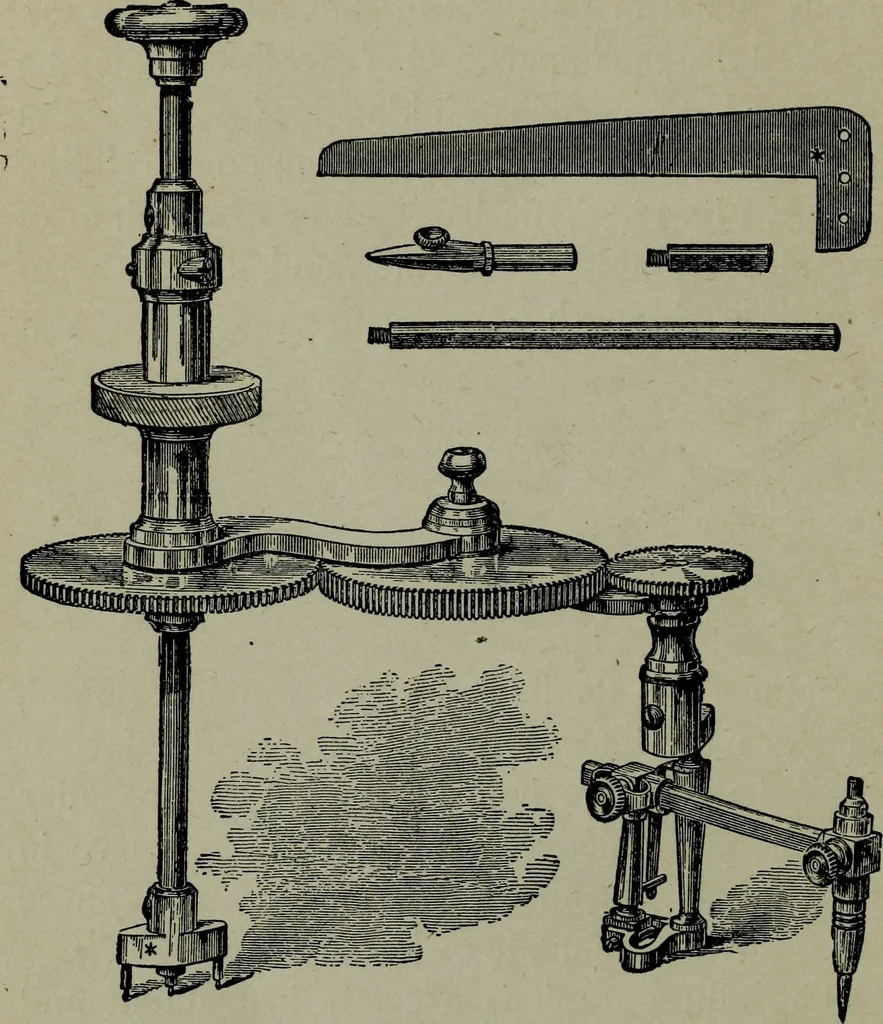 An illustration from Builder's architectural drawing self-taught : containing descriptions of drawing instruments and accessories, with rules for using them, and hints as to their care and management ..., 1903, leaf 51