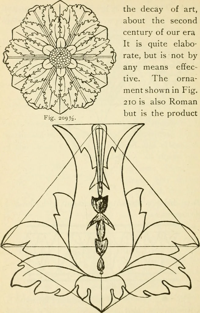 An illustration from Builders' architectural drawing self-taught : containing descriptions of drawing instruments and accessories, with rules for using them, and hints as to their care and management ..., 1917, leaf 213