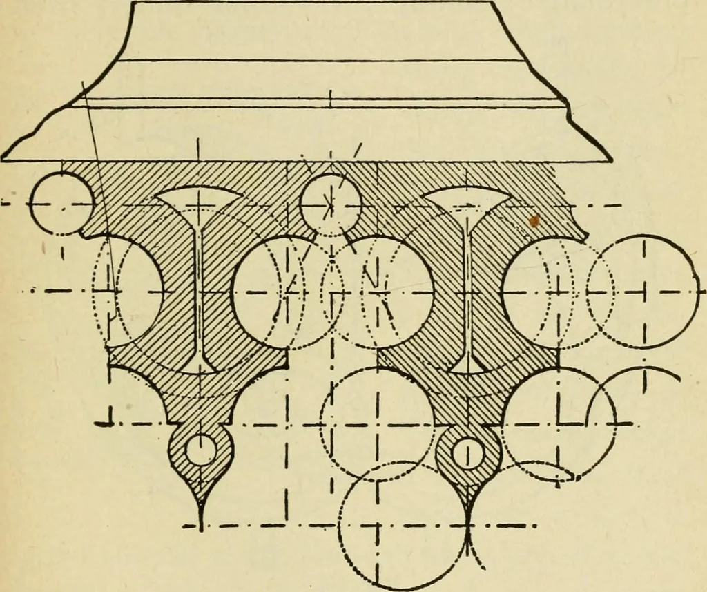 An illustration from Builders' architectural drawing self-taught : containing descriptions of drawing instruments and accessories, with rules for using them, and hints as to their care and management ..., 1917, leaf 226