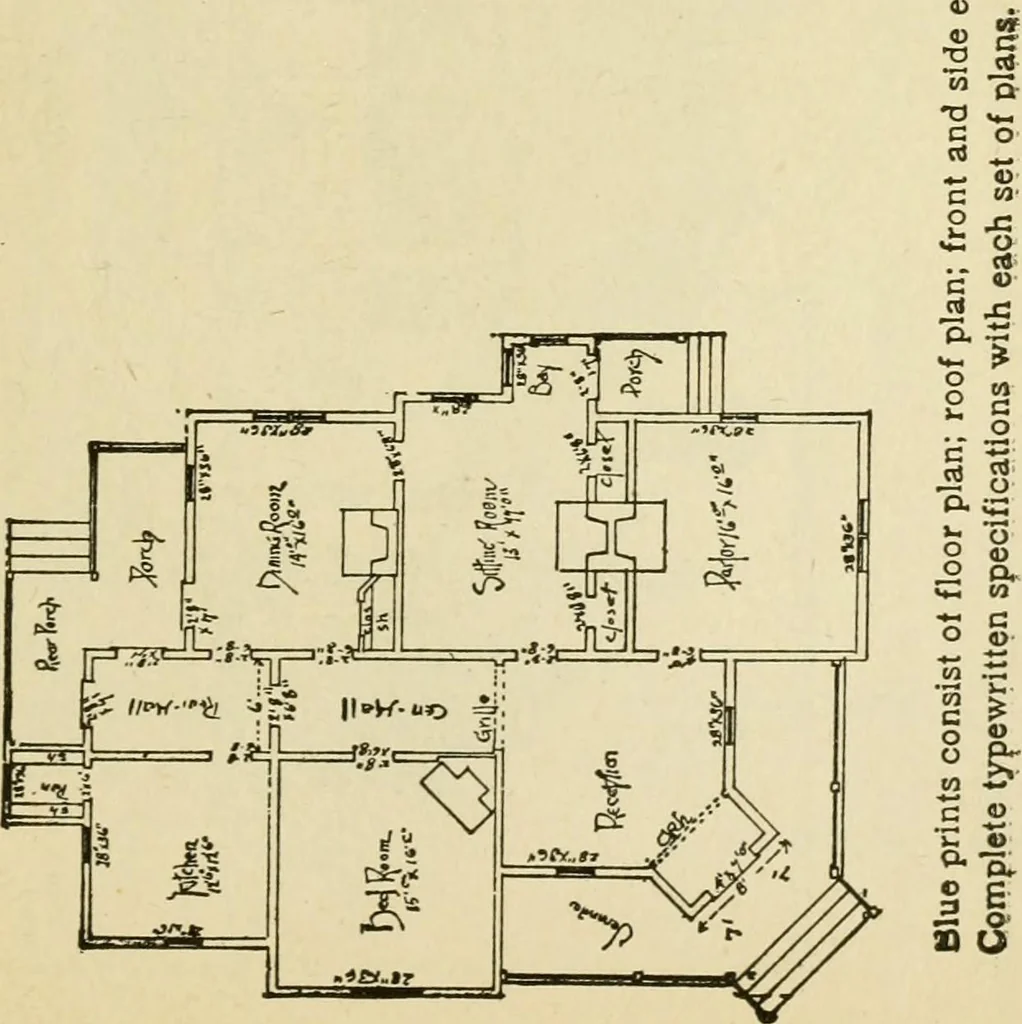 An illustration from Builders' architectural drawing self-taught : containing descriptions of drawing instruments and accessories, with rules for using them, and hints as to their care and management ..., 1917, leaf 330