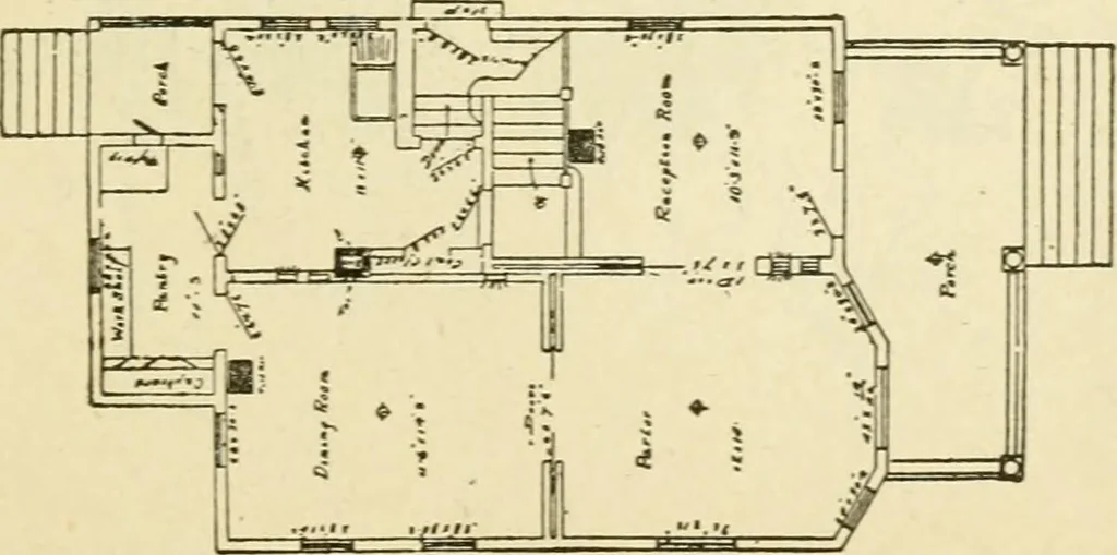 An illustration from Builders' architectural drawing self-taught : containing descriptions of drawing instruments and accessories, with rules for using them, and hints as to their care and management ..., 1917, leaf 334