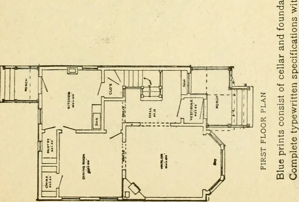 An illustration from Builders' architectural drawing self-taught : containing descriptions of drawing instruments and accessories, with rules for using them, and hints as to their care and management ..., 1917, leaf 336