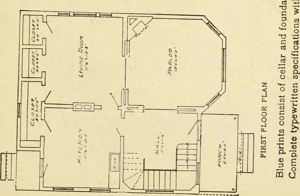 An illustration from Builders' architectural drawing self-taught : containing descriptions of drawing instruments and accessories, with rules for using them, and hints as to their care and management ..., 1917, leaf 338